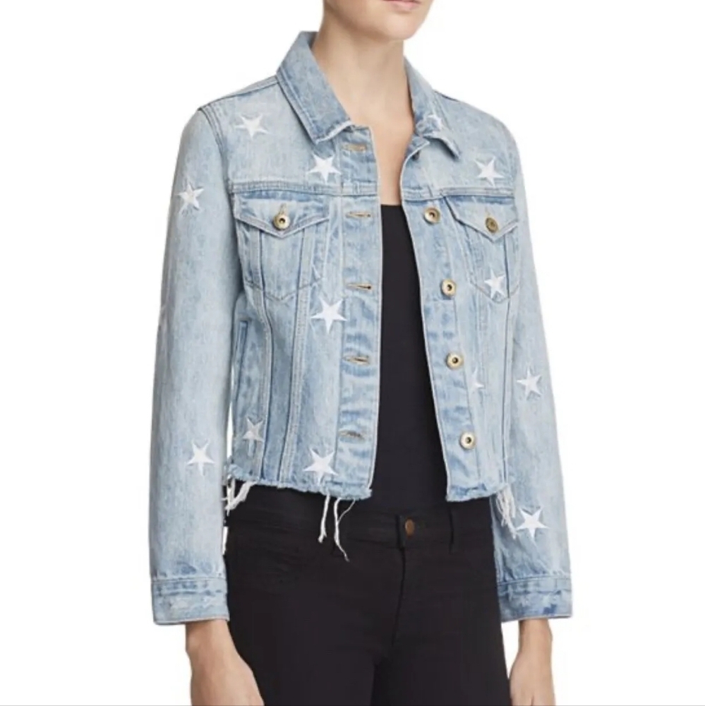 Pistola Brando Star Embroidered Denim Jacket Size S